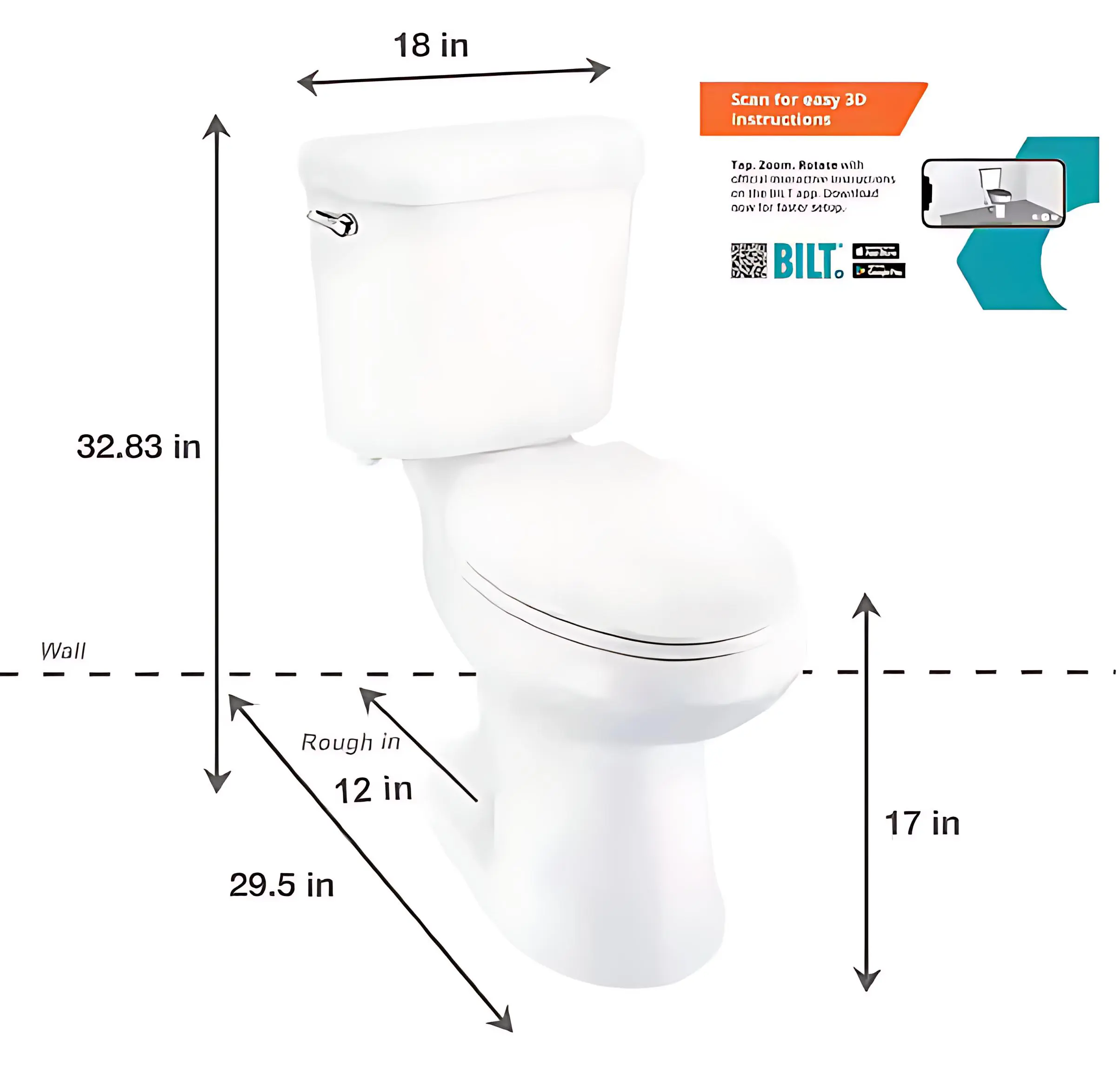 Glacier Bay Single-Flush Elongated Toilet – Includes Toilet, Standard Seat, Delivery, Installation, and Haul-Away - Image 3
