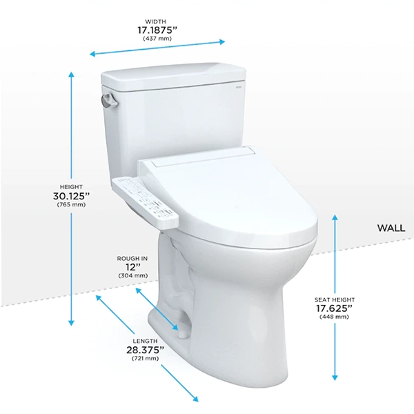 TOTO Drake WASHLET Toilet with C2 Bidet Seat